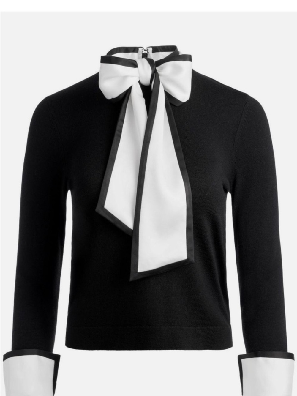 Alice + Olivia Justina Sweater SP Black Knit Pullover Feminine Top Like New